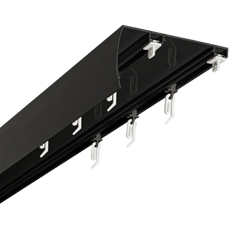 Szyna DECASTYL z agrafkami podwójna 250 cm Czarny