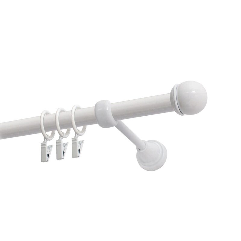 Karnisz DECASTYL Gałka Max z kółkami Pojedynczy 480 cm Biały