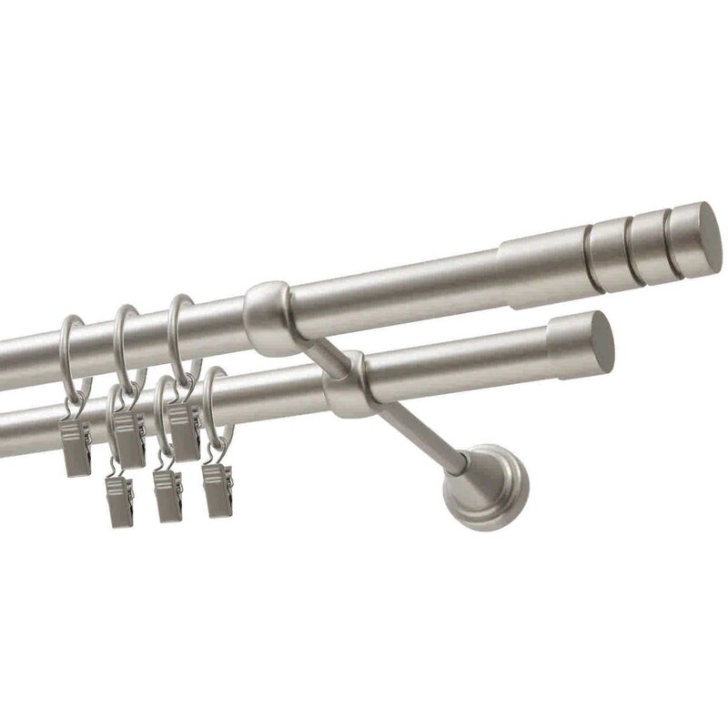 Karnisz DECASTYL Techno z kółkami podwójny 320 cm Chrom Satyna