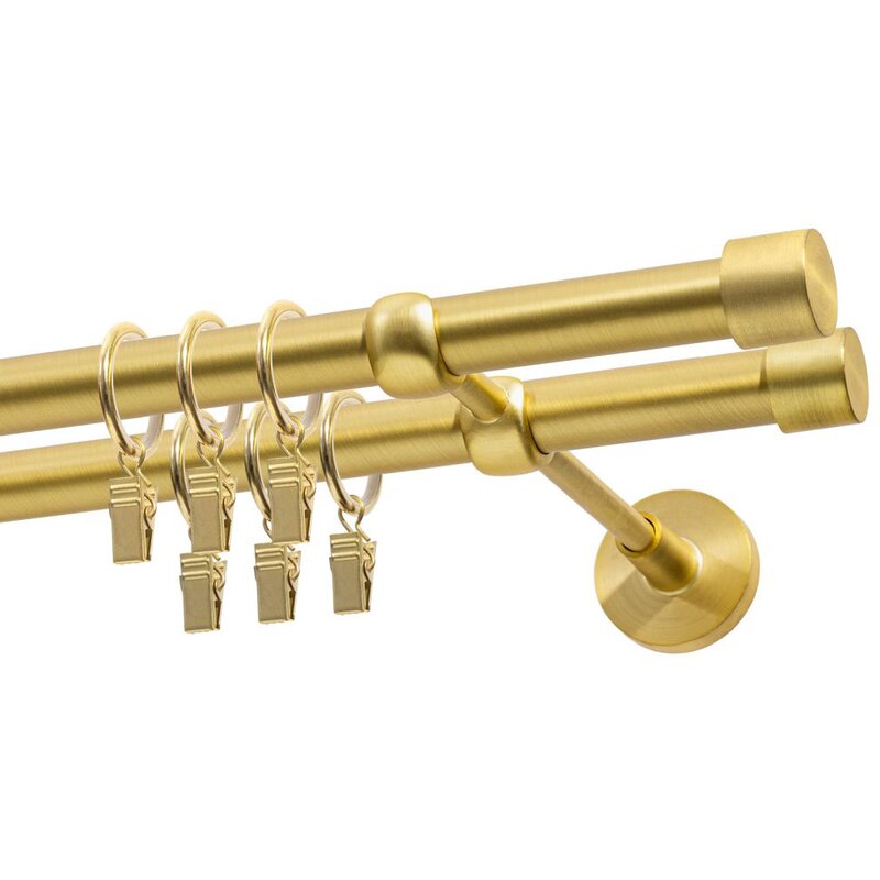 Karnisz DECASTYL Luna z kółkami podwójny 400 cm Mosiądz Satyna