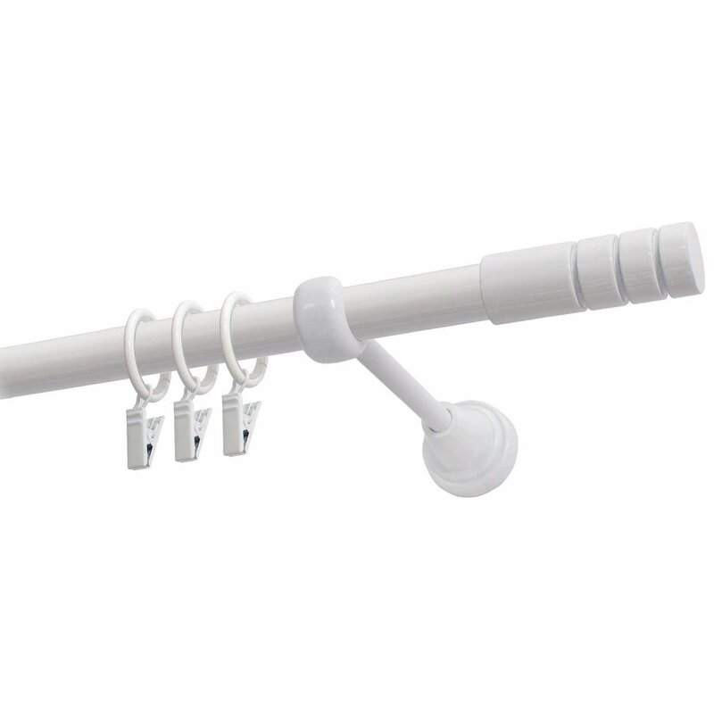 Karnisz DECASTYL CM Techno pojedynczy z kółkami 240 cm Biały