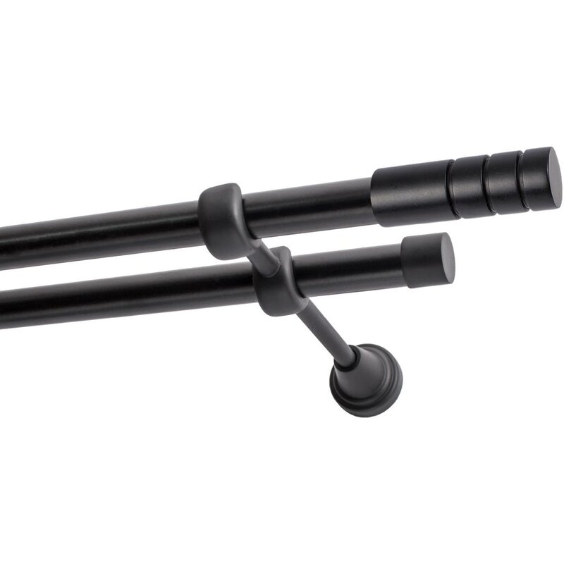 Karnisz DECASTYL Techno podwójny 320 cm Czarny