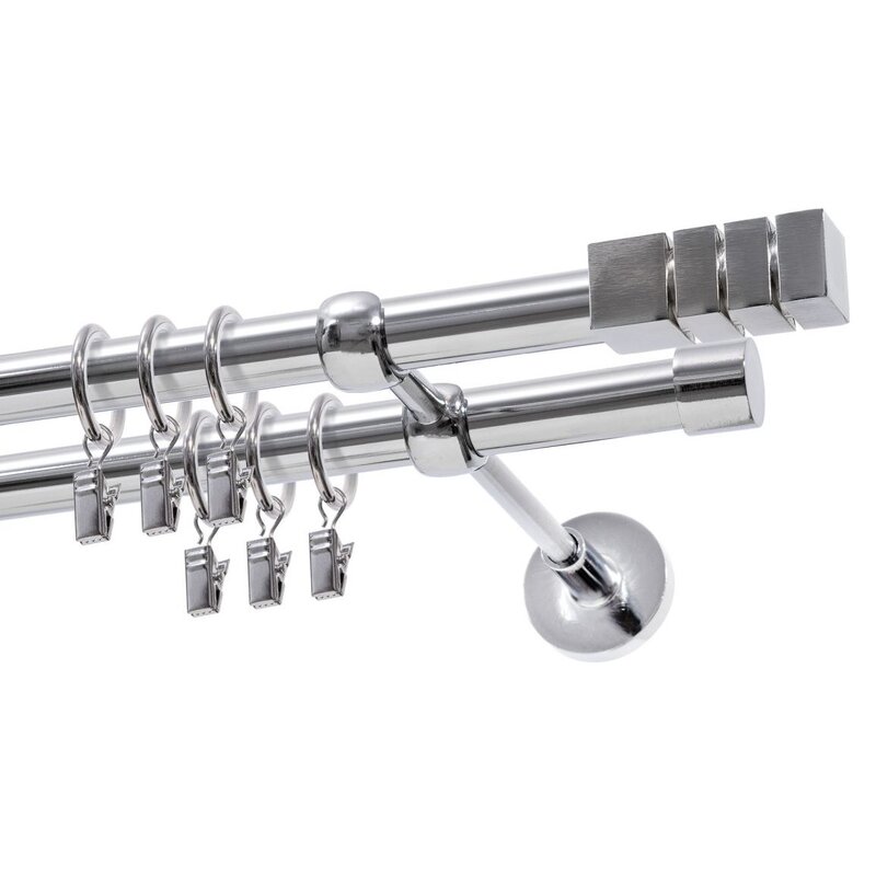 Karnisz DECASTYL Dion z kółkami podwójny 400 cm Chrom