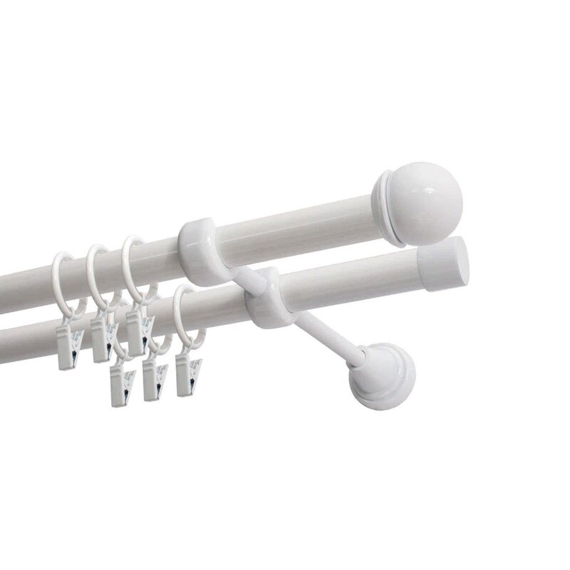 Karnisz DECASTYL Max podwójny z kółkami FI 19 mm 480 cm Biały