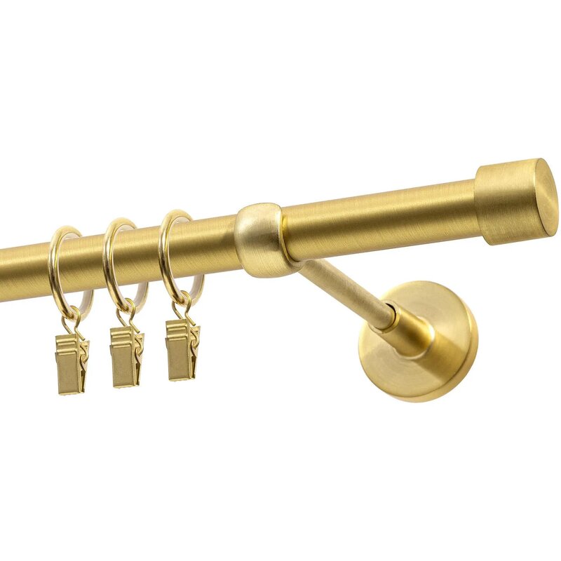 Karnisz DECASTYL Luna z kółkami pojedynczy 160 cm Mosiądz Satyna