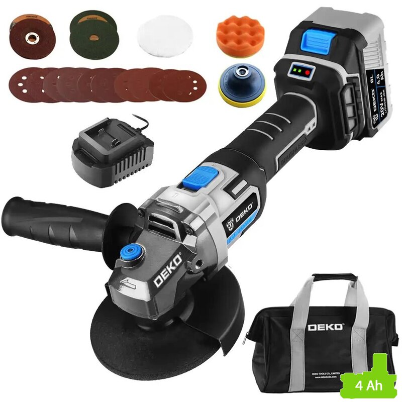 Szlifierka kątowa akumulatorowa DEKO DKAG20BL01-S5