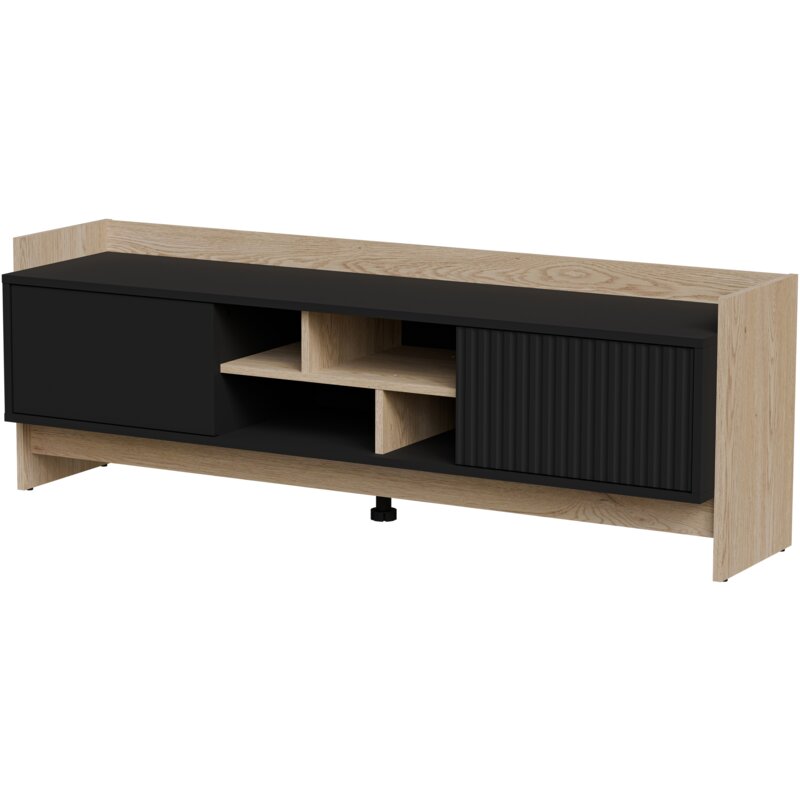 Szafka RTV PORTO 2D 150x38x50 dąb/czarny