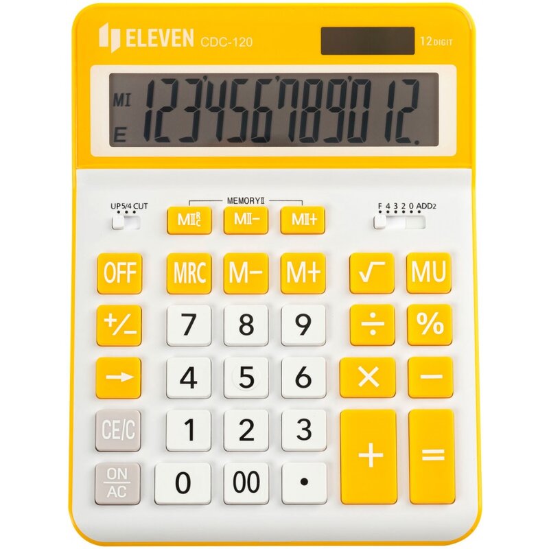 Kalkulator ELEVEN CDC120WHOR Zasilanie bateryjno-słoneczne, 4 pamięci