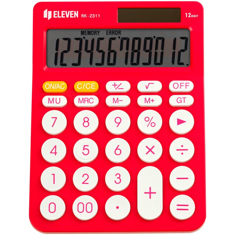 Kalkulator ELEVEN RK-2311PK Zasilanie bateryjno-słoneczne, 4 pamięci