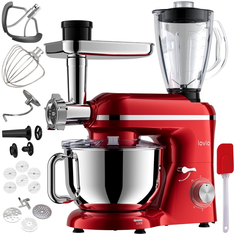 Robot kuchenny planetarny LOVIO HOME ChefAssistant Plus LVSTM02PRD 1900W z maszynką do mięsa i blenderem kielichowym