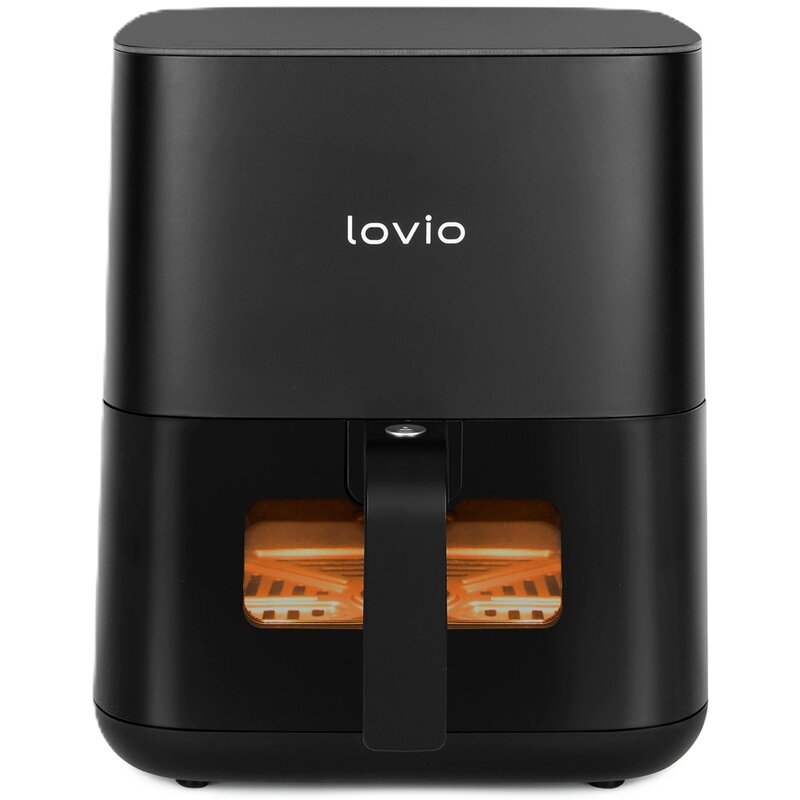 Air Fryer Frytkownica beztłuszczowa LOVIO PureFry LVAF001BK 5l z okienkiem do obserwacji postępów gotowania
