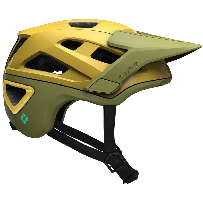Kask rowerowy LAZER Jackal KinetiCore Złoto-zielony MTB (rozmiar M)