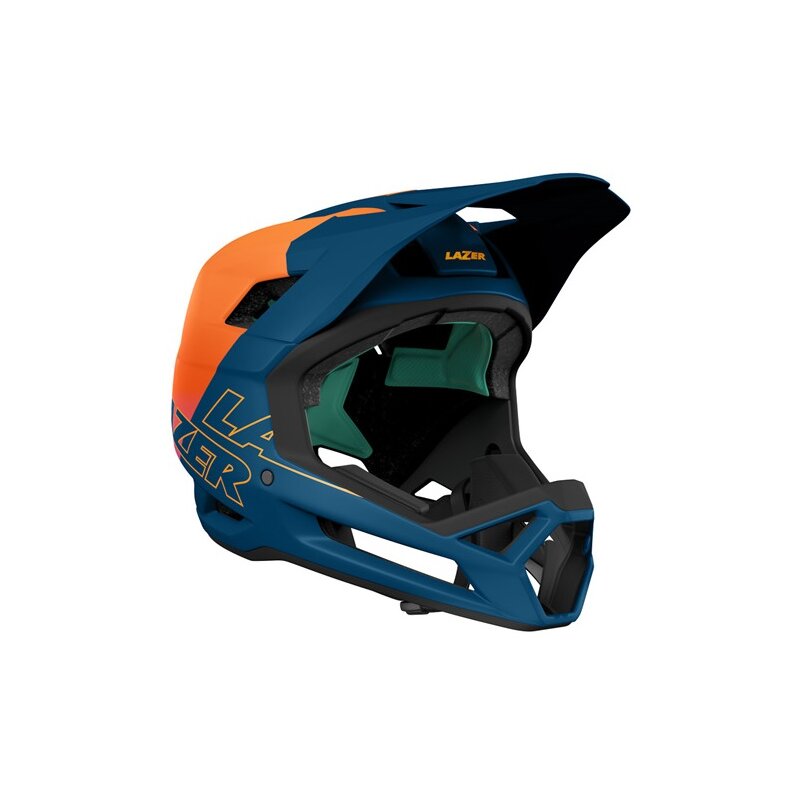Kask rowerowy LAZER Cage KinetiCore Pomarańczowo-niebieski mat Full Face (rozmiar XS)