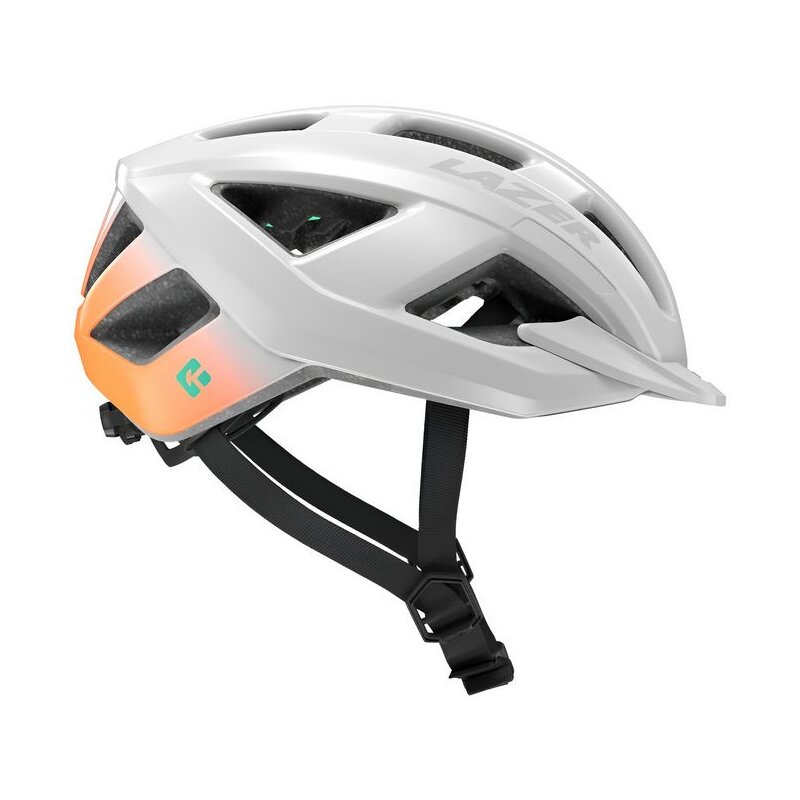 Kask rowerowy LAZER Cerro KinetiCore Biało-pomarańczowy MTB (rozmiar L)