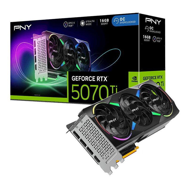 Karta graficzna PNY GeForce RTX 5070 Ti ARGB Triple Fan OC 16GB DLSS 4.5