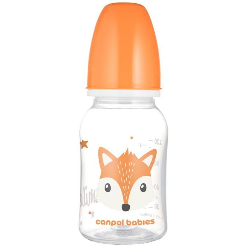 Butelka CANPOL BABIES Cute Animals 11/851  120 ml Pomarańczowy