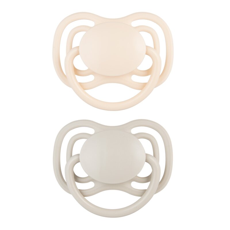 Smoczek CANPOL BABIES DentalAir 23/228 0-6 m Kremowo-szary (2 sztuki)