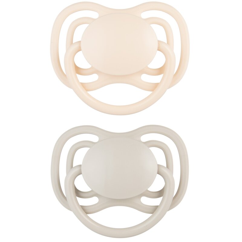 Smoczek CANPOL BABIES DentalAir 6-18 m Kremowo-szary (2 sztuki)