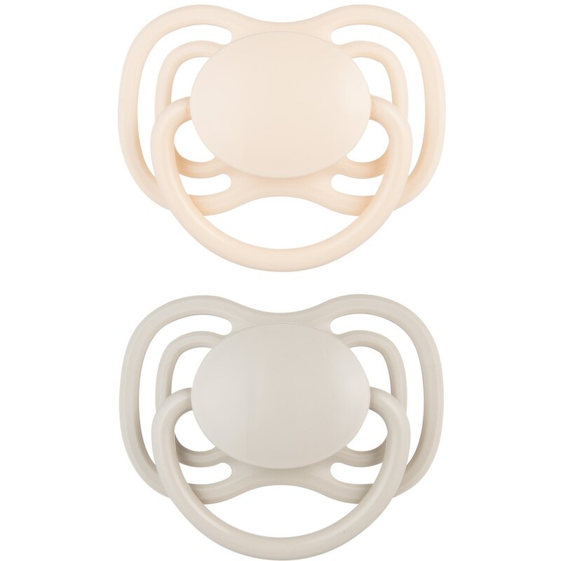 Smoczek CANPOL BABIES DentalAir 18 m+ Kremowo-szary (2 sztuki)