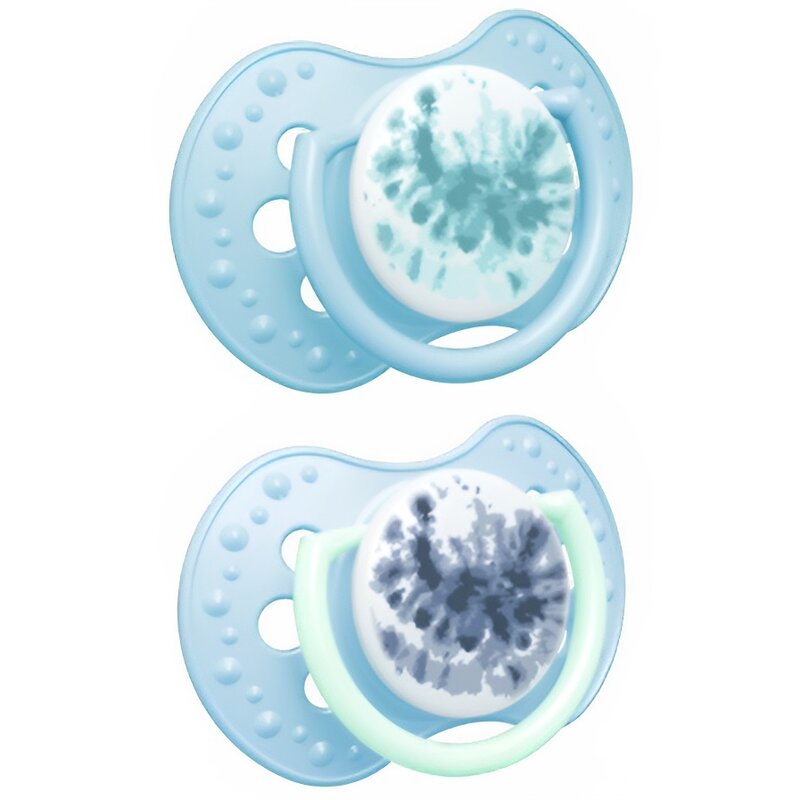 Smoczek LOVI Tie Dye 3-6 m Niebieski (2 sztuki)