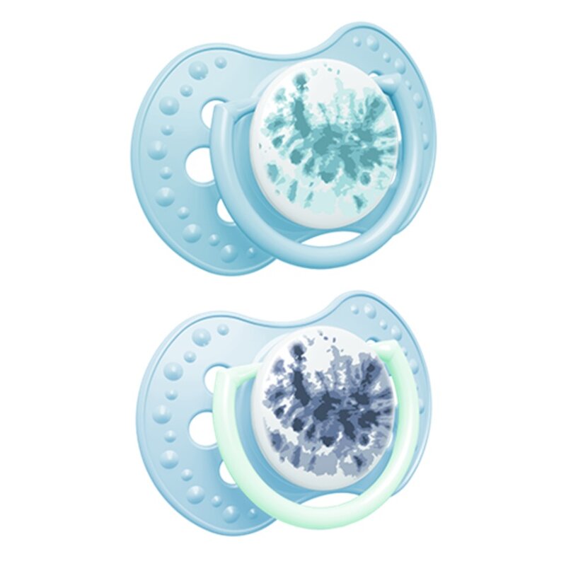 Smoczek LOVI Tie Dye 0-3 m Niebieski (2 sztuki)