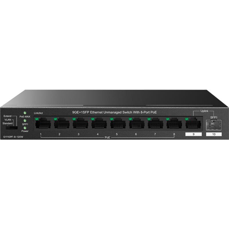 Switch TENDA TEG1110PF-8-120W Gigabit Ethernet, 10 portów