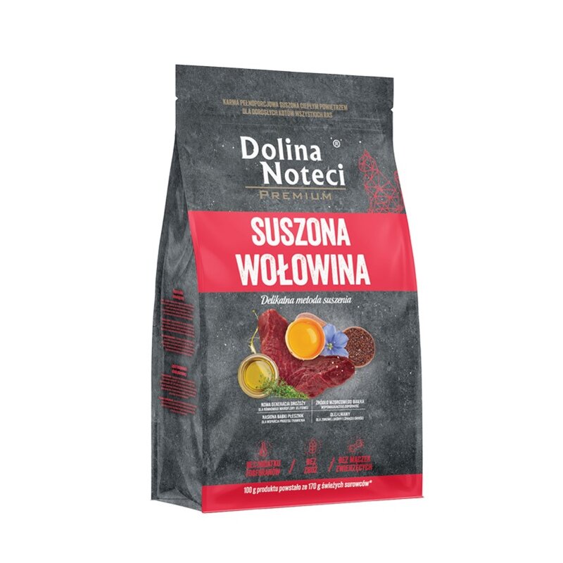 Karma dla kota suszona DOLINA NOTECI Premium Wołowina 2 kg