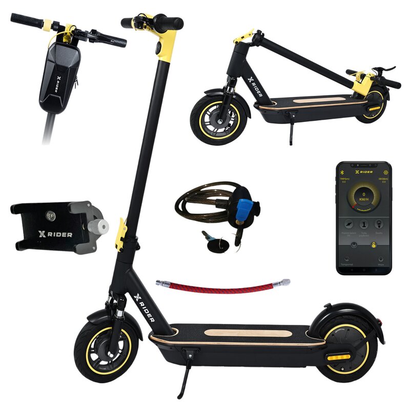 Hulajnoga elektryczna XRIDER M10 ME 65km 500W Amortyzacja 10" Czarny