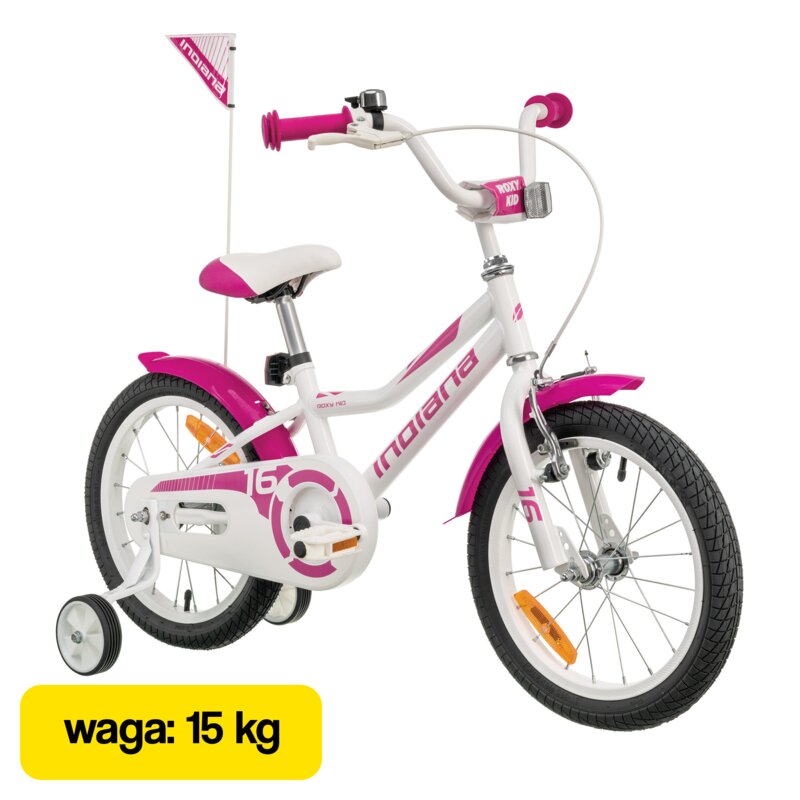 Rower dziecięcy INDIANA Roxy Kid 16 cali Biały Wzrost: 100-120 cm Wiek: 4-6 lat