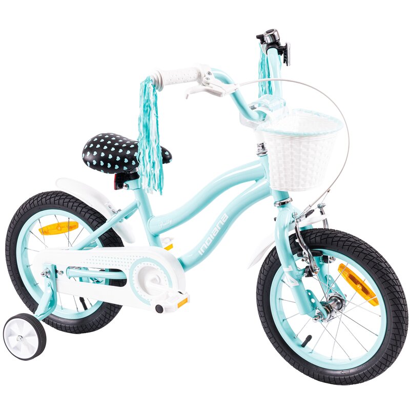 Rower dziecięcy INDIANA Pretty 14 cali dla dziewczynki Miętowy