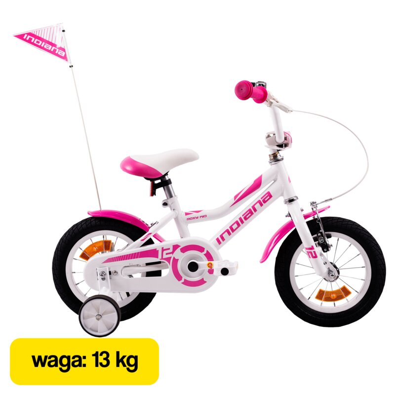 Rower dziecięcy INDIANA Roxy Kid 12 cali Biały Wzrost: 85-100 cm Wiek: 2-3 lata