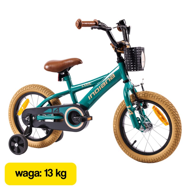 Rower dziecięcy INDIANA Cool 14 cali Zielony Wzrost: 95-110 cm Wiek: 4-5 lat