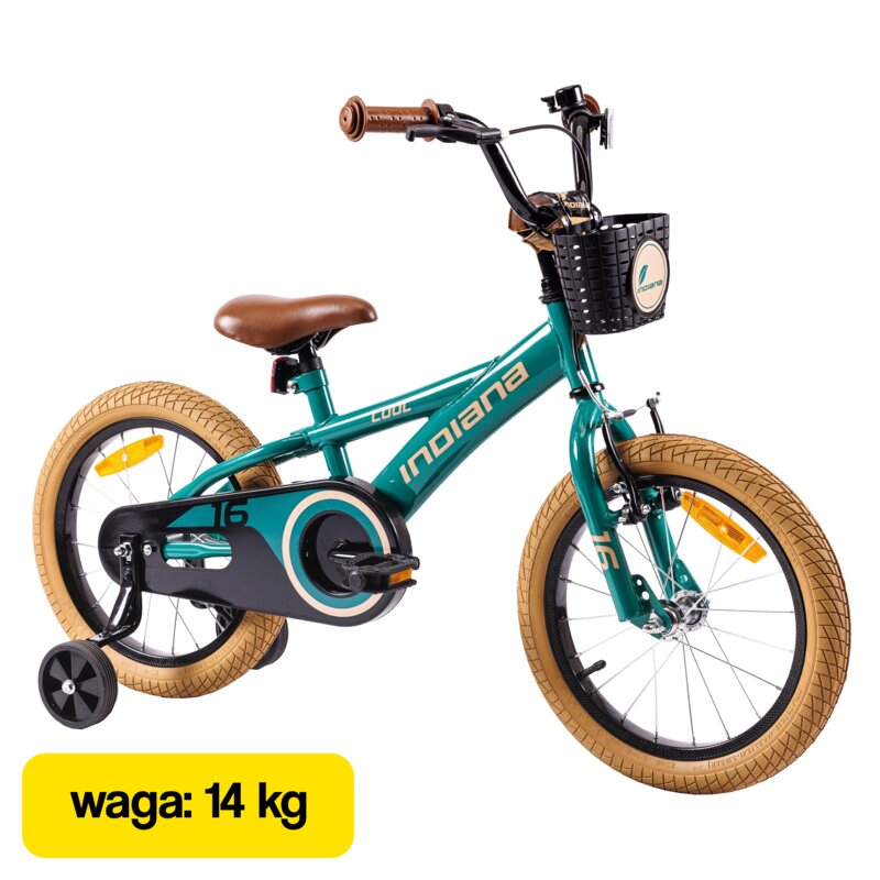 Rower dziecięcy INDIANA Cool 16 cali Zielony Wzrost: 100-120 cm Wiek: 4-5 lat