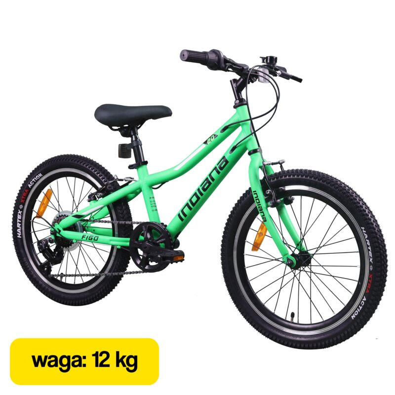 Rower dziecięcy INDIANA Figo 20 cali Zielony Wzrost: 120-135 cm Wiek: 6-8 lat