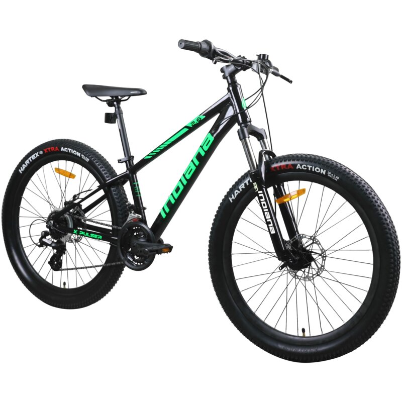 Rower młodzieżowy INDIANA X-Pulser 2.6 26 cali dla chłopca Czarno-zielony