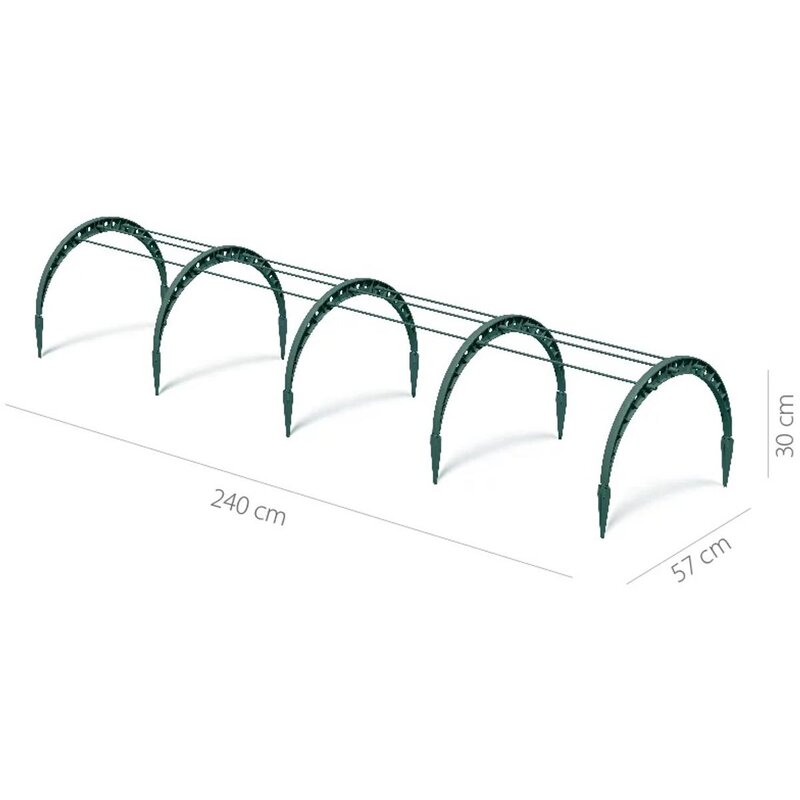 Tunel foliowy PROSPERPLAST Floo 759838 240 x 57 x 30 cm Przezroczysto-zielony
