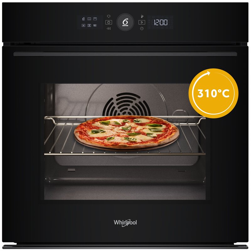 Piekarnik parowy WHIRLPOOL WOI5S8PM1SBA 73l Steam+ Pizza 310C Termoobieg Air Fry SoftClosing A+ Czarny