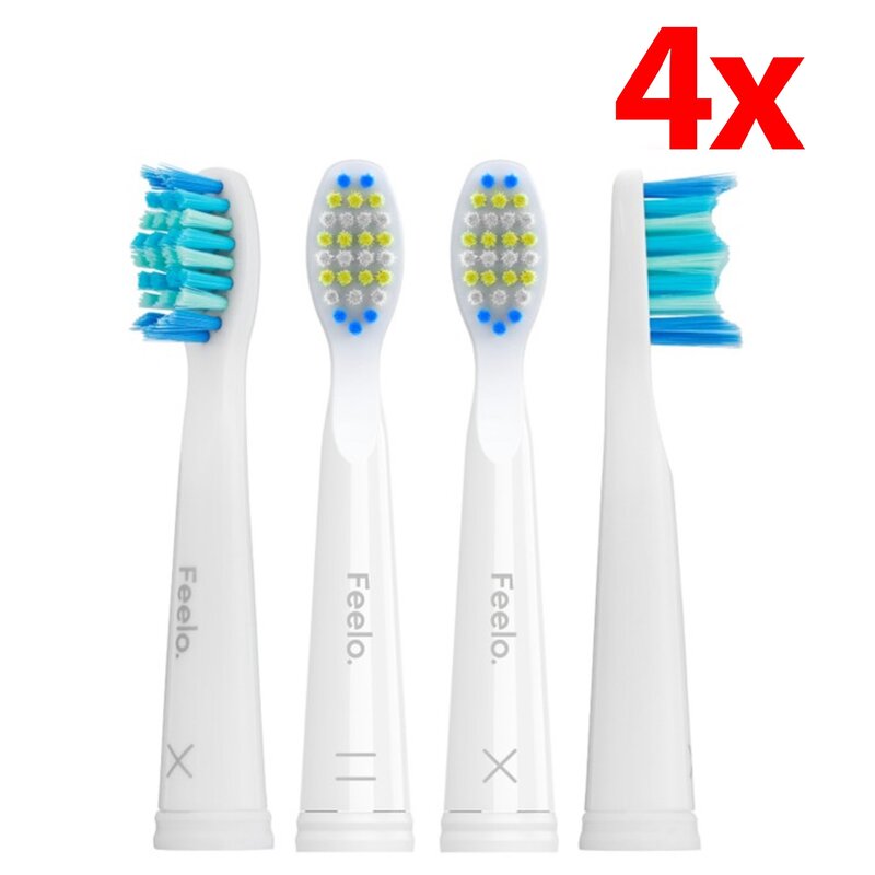 Oryginalna końcówka szczoteczki FEELO Easy Biały (4 szt.) (Delikatna pielęgnacja dziąseł)