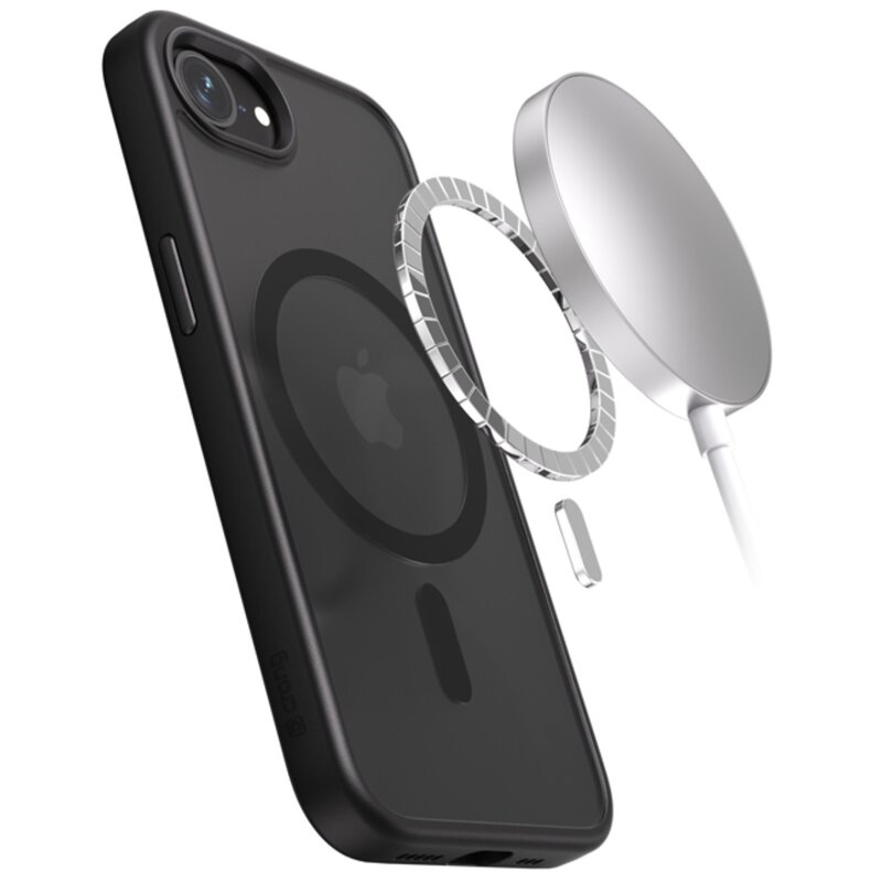 Crong Hybrid Frost MAG Cover MagSafe do iPhone 17e / 16e Czarny