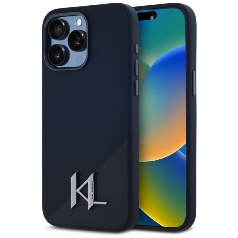 Karl Lagerfeld Silicone Shadow Metal Initial MagSafe do iPhone 15 Pro Max Czarny