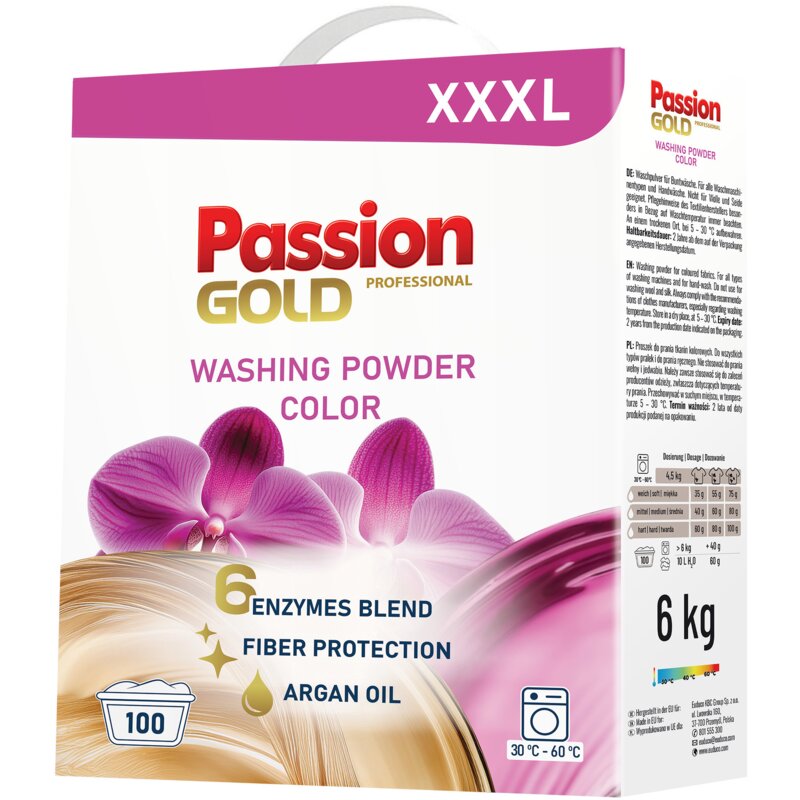 Proszek do prania PASSION GOLD Professional 6 kg do kolorowych tkanin