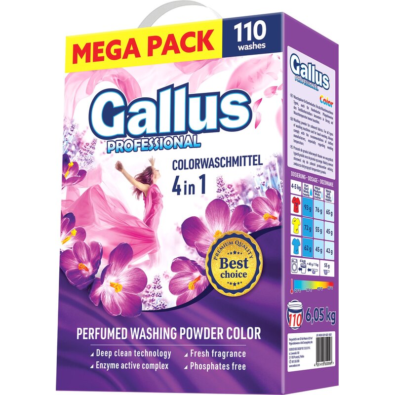 Proszek do prania GALLUS Professional Color 6.05 kg do kolorowych tkanin