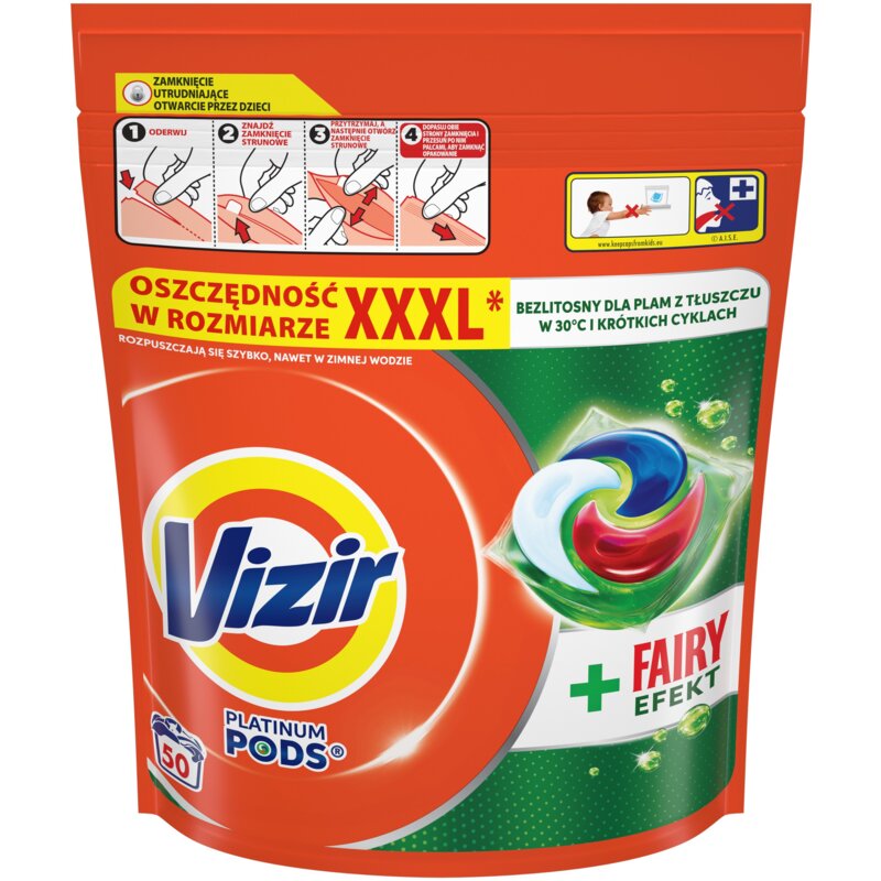 Kapsułki do prania VIZIR Platinum Pods Fairy Efekt - 50 szt.