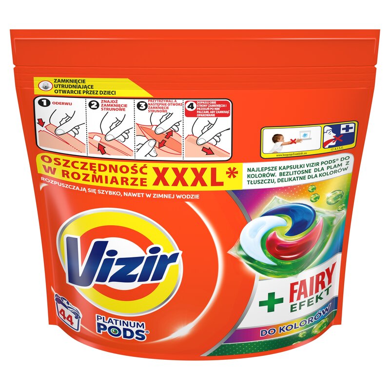 Kapsułki do prania VIZIR Platinum Pods Fairy Efekt - 44 szt.