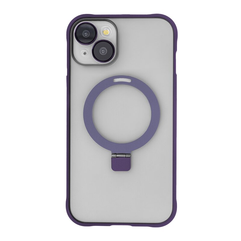 Etui TECTO SHIELD Ring Secure Mag do Apple iPhone 13 Przezroczysto-fioletowy