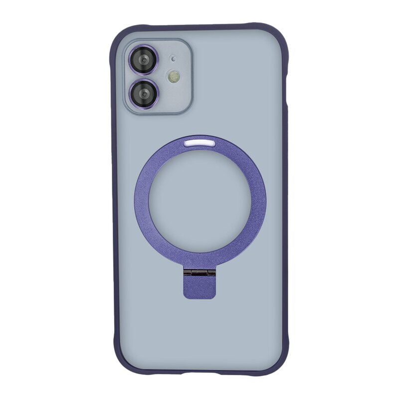 Etui TECTO SHIELD Ring Secure Mag do Apple iPhone 12 Przezroczysto-fioletowy