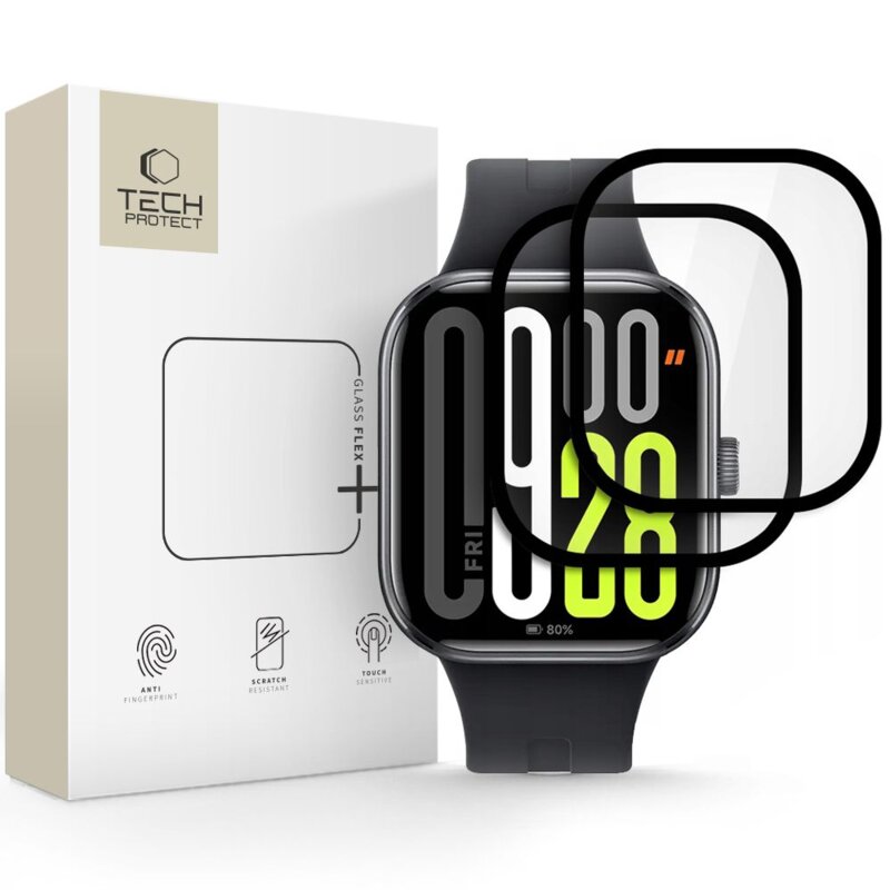 Szkło hybrydowe TECH-PROTECT Hybrid Fit+ do Xiaomi Redmi Watch 5 Czarny (2 szt.)