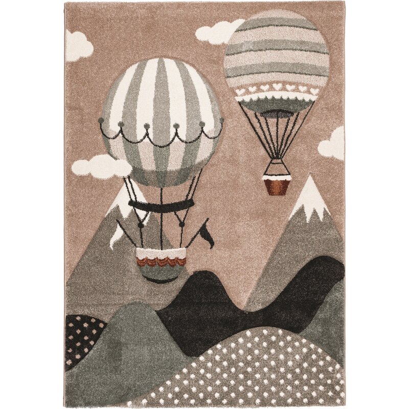 Dywan wewnętrzny MULTIDECOR Bond balony 80 x 150cm Beżowo-zielony