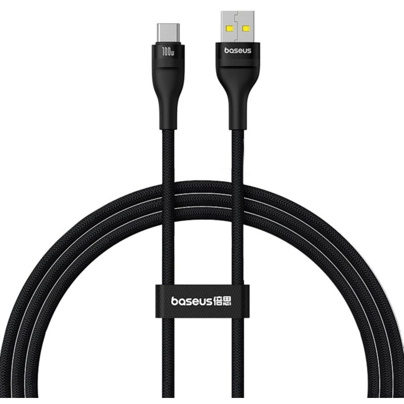 Kabel USB - USB-C BASEUS Flash 2 100W PD QC 1 m Czarny