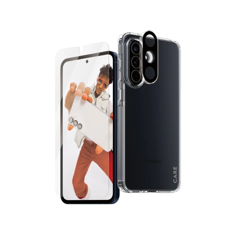 Etui PANZERGLASS Care Flagship 3w1 do Samsung Galaxy A56 5G Przezroczysty + Szkło hartowane + Szkło na obiektyw